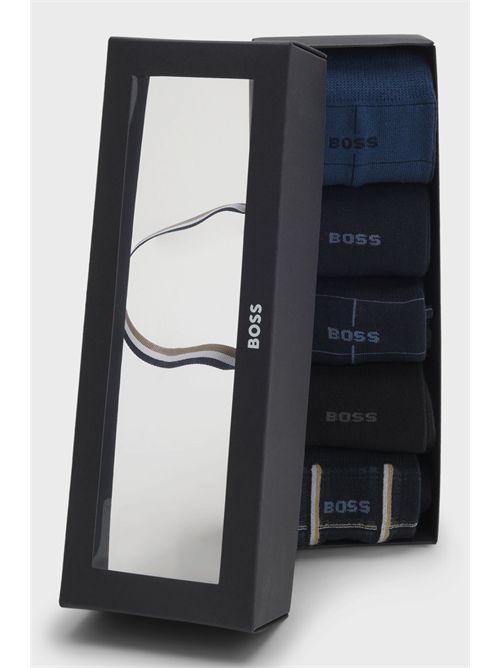 Calze ad altezza regolare con logo in confezione da cinque BOSS | 5PRSGIFTSET/960-50547921